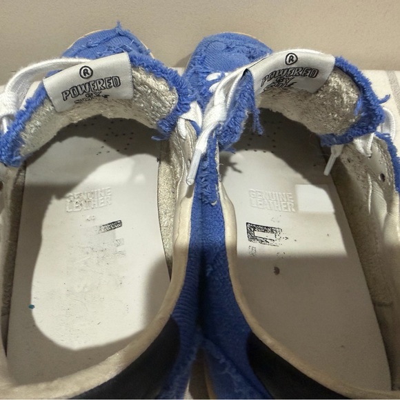 Golden Goose Distressed Blue and White Sneakers - Picture 6 of 9